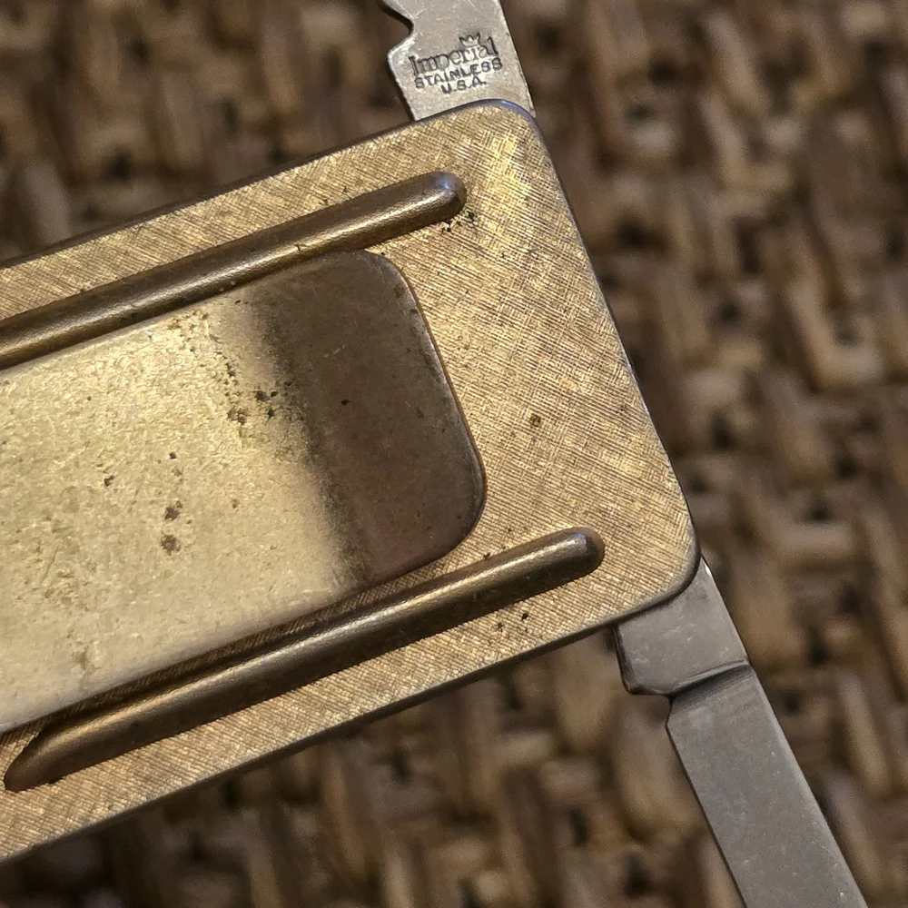 Vintage Moose Lodge Gold Money Clip with Nail File & Accessory